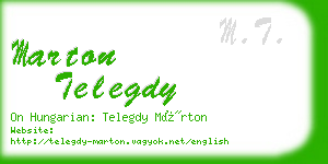 marton telegdy business card